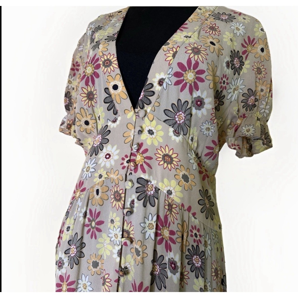 Monte Floral Maxi Dress Floral Full Button Sz L Boho Cottage Core $125 new - Picture 4 of 11